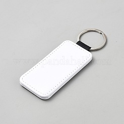 Rectangle Zinc Alloy & PU Leather Pendant Keychains&nbsp;LS-STAS-WH20007-10
