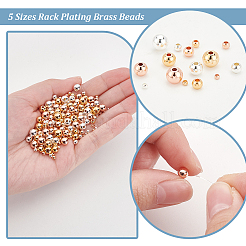 300Pcs 3 Colors 5 Sizes Rack Plating Brass Beads&nbsp;KK-PH0006-41