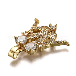 Brass Clear Cubic Zirconia Constellation Charms&nbsp;KK-J278-33G-C