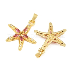 Brass Micro Pave Cerise Cubic Zirconia Pendants&nbsp;CU-CBABDE1-05G
