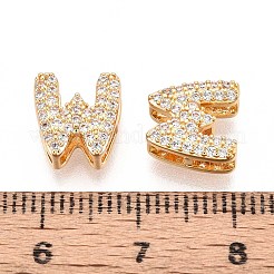 Brass Micro Pave Clear Cubic Zirconia Beads&nbsp;KK-T071-17G-W
