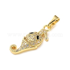 Brass Micro Pave Cubic Zirconia Pendants&nbsp;KK-I383-06G-01