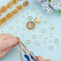 6 Styles Iron & 2Pcs Brass Open Jump Rings&nbsp;IFIN-ME0001-14G