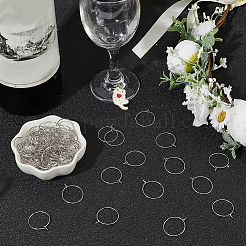 100Pcs 316 Surgical Stainless Steel Wine Glass Charms Rings&nbsp;STAS-LP0001-04