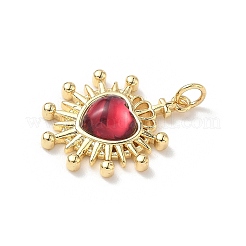 Heart Brass Pendants&nbsp;KK-D426-16G