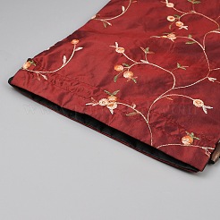 Embroidery Flower Burlap Packing Pouches Drawstring Bags&nbsp;LS-ABAG-WH0048-39C