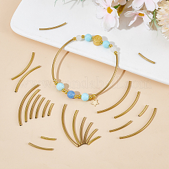 240Pcs 6 Style Brass Curved Tube Beads&nbsp;KK-GA0001-81