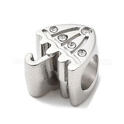 304 Stainless Steel Rhinestone European Beads&nbsp;STAS-D153-30P