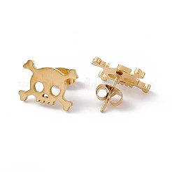 304 Stainless Steel Tiny Hollow Out Skull Stud Earrings for Women&nbsp;LS-STAS-A065-06G
