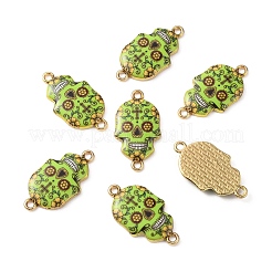 Cinco de Mayo Sugar Skull Alloy Enamel Connector Charms&nbsp;ENAM-CJC0011-59E-LG