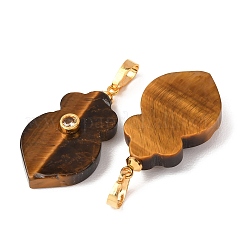 Natural Tiger Eye Pendants&nbsp;G-P628-05G-02