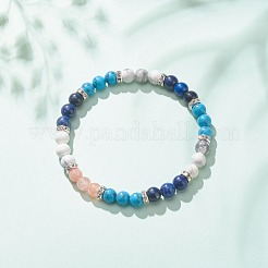 Natural & Synthetic Mixed Gemstone Round Beaded Stretch Bracelet for Women &nbsp;BJEW-JB08336