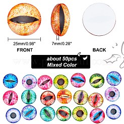 1 Bag Printed Glass Cabochons&nbsp;GGLA-PH0001-45C