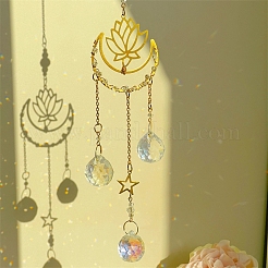 Metal Lotus Moon Window Hanging Suncatchers&nbsp;PW-WG54215-01
