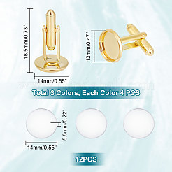 12Pcs 3 Colors Brass Cuff Button&nbsp;BUTT-UN0001-22