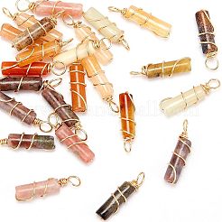 24Pcs 3 Styles Natural Topaz Jade & Plum Blossom Jasper & Jade Pendants&nbsp;FIND-FG0001-61