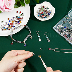 DIY Flat Round Alloy Rhinestone Pendent Decoration Making Kits&nbsp;DIY-FH0008-95