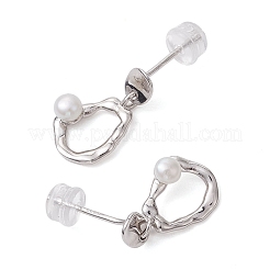 Natural Pearl Ear Studs&nbsp;EJEW-P286-22P