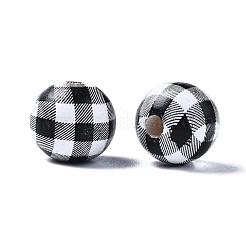 Printed Natural Wooden Beads&nbsp;X-WOOD-R270-10A