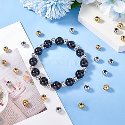 120Pcs 2 Colors 304 Stainless Steel Round Seamed Beads&nbsp;STAS-UN0060-65C