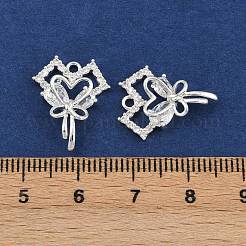 Brass Micro Pave Cubic Zirconia Pendants&nbsp;KK-K407-27S-01
