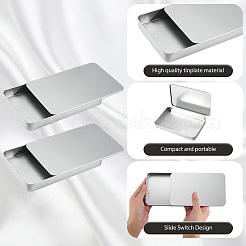 2Pcs Slide Top Tinplate Trinket Storage Boxes&nbsp;CON-SP0001-22B-02