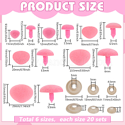 6 Styles Triangle PS Plastic with Goose Down Craft Safety Nose&nbsp;FIND-PH0027-33C