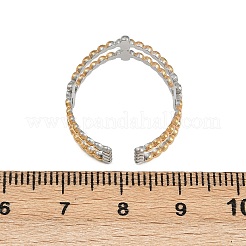 304 Stainless Steel Double Color Cuff Rings&nbsp;RJEW-S635-01GP-03