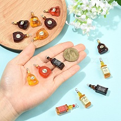 9Pcs 9 Styles Transparent Resin Pendants&nbsp;RESI-YW0005-85