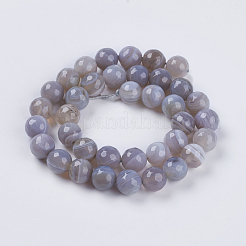 Natural Striped Agate/Banded Agate Beads Strands&nbsp;X-G-G581-10mm-09