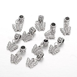 Butterfly Tibetan Style Alloy European Dangle Charms&nbsp;PALLOY-I116-43AS
