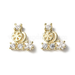 Brass Micro Pave Clear Cubic Zirconia Cabochons&nbsp;KK-A174-13G
