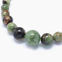 Natural Green Opal Graduated Beads Necklaces and Bracelets Jewelry Sets&nbsp;SJEW-L132-04
