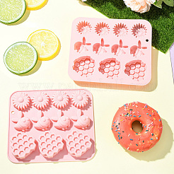 2Pcs Bees & Flower & Honeycomb Shape Silicone Molds&nbsp;ST-CJ0043-008