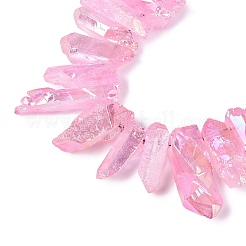 Spray Painted Electroplate Natural Quartz Crystal Points Beads Strands&nbsp;G-Q610-02I