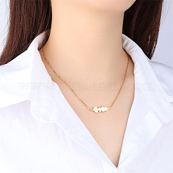304 Stainless Steel Map Outline Pendant Necklaces for Women&nbsp;WGA8D0C-02