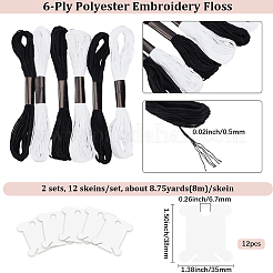 24 Skeins 2Bags 2 Colors Polyester Embroidery Threads for Cross Stitch&nbsp;SENE-CY0001-14