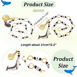 Acrylic & Glass Knitting Row Counter Chains&nbsp;HJEW-NB00099