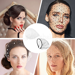 2Pcs 2 Colors Mesh Veil Cloth Hair Bands&nbsp;AJEW-CP0009-59
