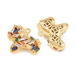 Brass Micro Pave Colorful Cubic Zirconia Pendants&nbsp;KK-D264-01G
