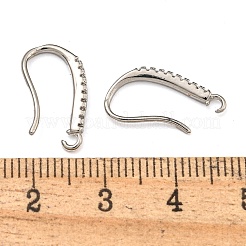 Rack Plating Brass Pave Cubic Zirconia Earring Hooks&nbsp;KK-O143-20P
