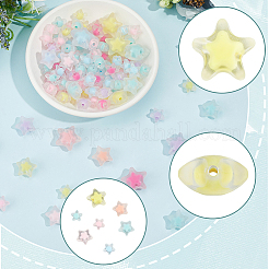 300Pcs 3 Styles Frosted Transparent Acrylic Beads&nbsp;OACR-PA0001-73