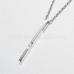 304 Stainless Steel Cubic Zirconia Pendant Necklaces&nbsp;NJEW-P167-24