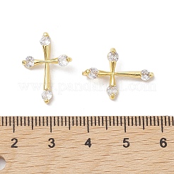 Brass Micro Pave Clear Cubic Zirconia Pendants&nbsp;KK-K360-20G