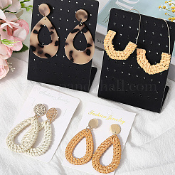 Cellulose Acetate & Rattan Earrings&nbsp;EJEW-SP0001-15