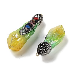 Electroplated Raw Rough Natural Quartz Crystal Big Pendants&nbsp;G-B077-04A-03