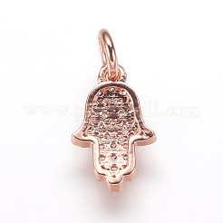 Brass Micro Pave Cubic Zirconia Charms Pendants&nbsp;ZIRC-K070-32RG