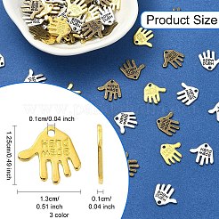 120Pcs 3 Colors Tibetan Style Alloy Charms&nbsp;TIBEP-YW0001-94