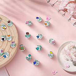 24Pcs 12 Colors Handmade Porcelain Glazed Beads&nbsp;PORC-PA0001-42