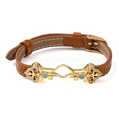 Adjustable Cowhide Bracelet Making for Beads&nbsp;BJEW-P394-05G